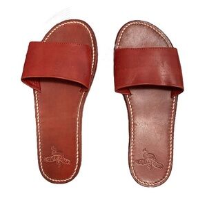 Freebird By Steven Golden Slides in color Red size 7 EUC